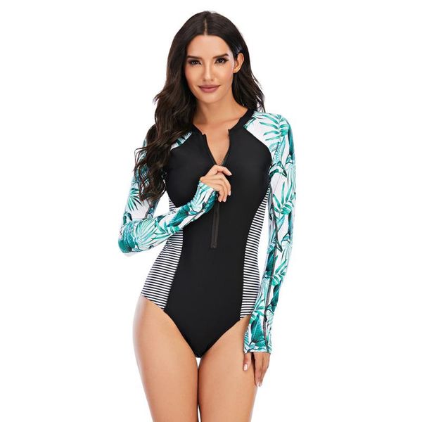 two-piece suits women long sleeve zipper striped casual bodysuit slim floral print one piece swimsuit beach swimwear bikinis 2021
two-piece suits women long sleeve zipper striped casual bodysuit slim floral print one piece swimsuit beach swimwear bikinis 2021