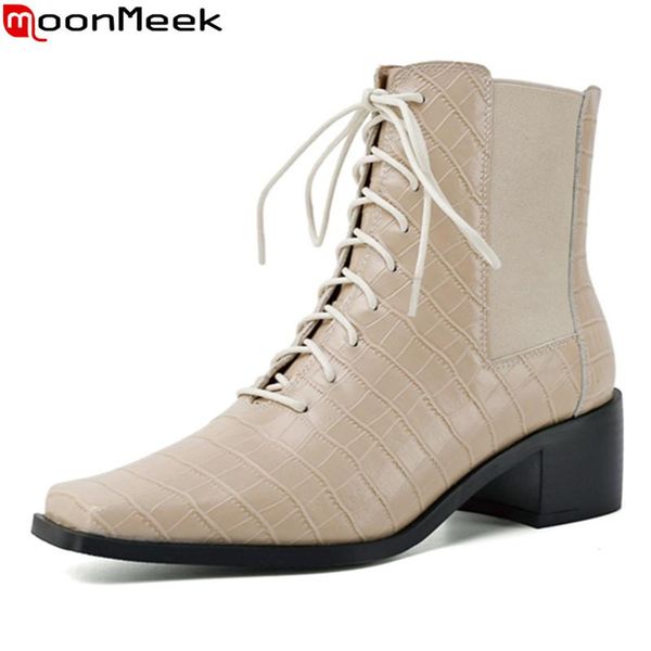 boots moonmeek 2021 big size 33-41 women genuine leather thick heels square toe lace up ankle black rice white
boots moonmeek 2021 big size 33-41 women genuine leather thick heels square toe lace up ankle black rice white