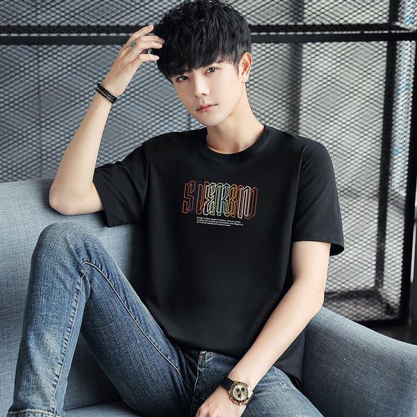 men's t-shirts 2021 fashion cotton spring and summer casual sports breathable street trend short sleeves, White;black
men's t-shirts 2021 fashion cotton spring and summer casual sports breathable street trend short sleeves, White;black