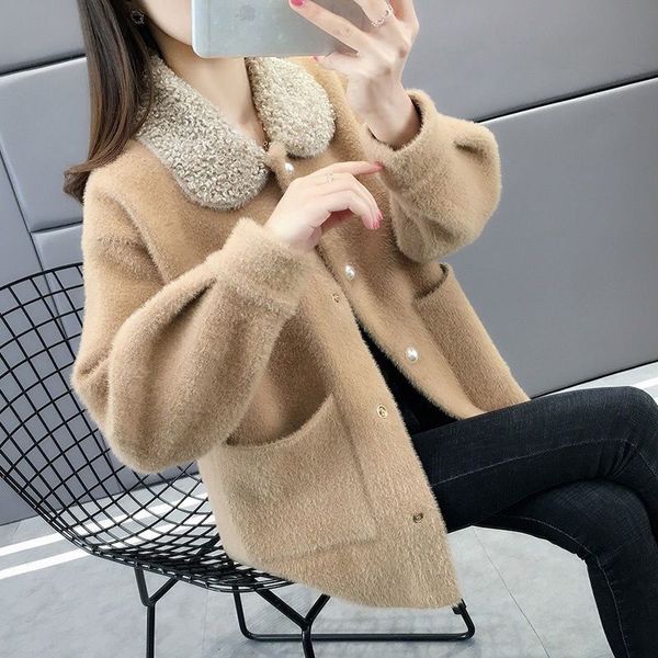 women's jackets autumn women imitation vison velvet cardigan lady casual turn down collar solid female sweater p635 wlo5, Black;brown
women's jackets autumn women imitation vison velvet cardigan lady casual turn down collar solid female sweater p635 wlo5, Black;brown