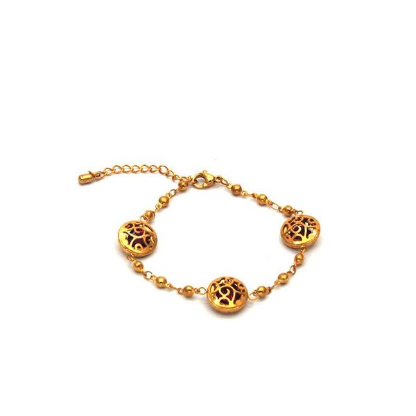 link, chain stainless steel gold bracelets round engraved pink crystal delicacy joker for women br041197, Black
link, chain stainless steel gold bracelets round engraved pink crystal delicacy joker for women br041197, Black