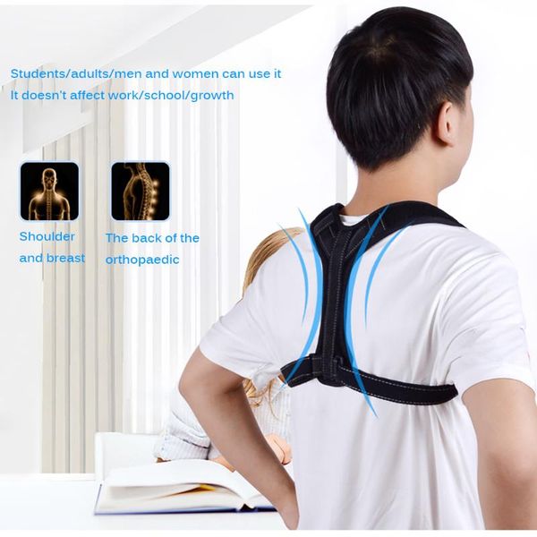 back support posture corrector belt adjustable clavicle spine shoulder lumbar correction sports safety body health, Black;blue
back support posture corrector belt adjustable clavicle spine shoulder lumbar correction sports safety body health, Black;blue
