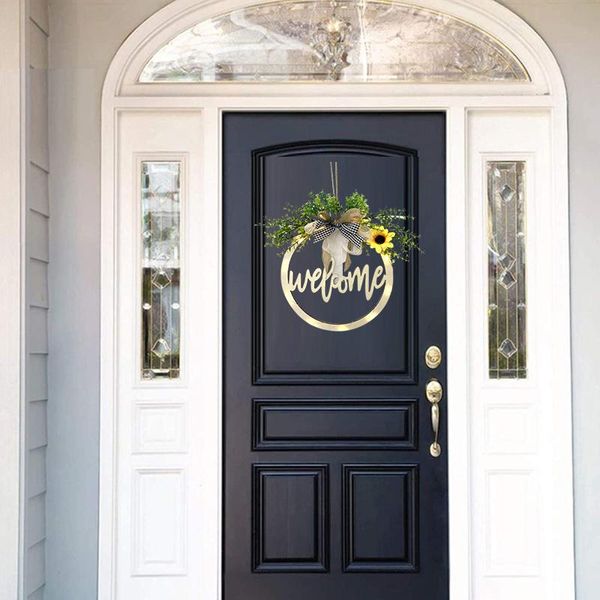 party decoration welcome/hello sign wreath set front door hanger with bow 12 inch round outdoor hanging vertical home mft2
party decoration welcome/hello sign wreath set front door hanger with bow 12 inch round outdoor hanging vertical home mft2