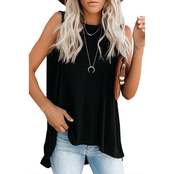 leosoxs 2021 fashion o neck sleeveless women's t shirt summer casual loose solid irregular lady basic plus size t-shirt, White
leosoxs 2021 fashion o neck sleeveless women's t shirt summer casual loose solid irregular lady basic plus size t-shirt, White