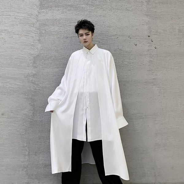 xljapanese dark shirt spring and summer personality is handsome elegant, fake two long trench coat jacket men. men's casual shirts, White;black
xljapanese dark shirt spring and summer personality is handsome elegant, fake two long trench coat jacket men. men's casual shirts, White;black