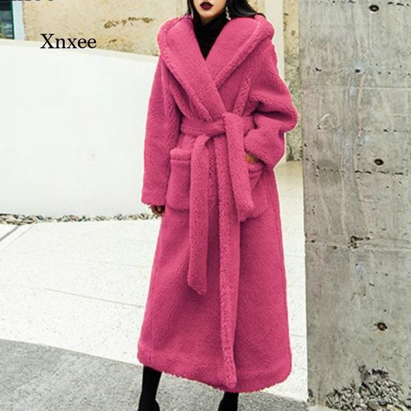 women's fur & faux winter solid long coats slim full sleeves teddy thicken warm with belt outwear pockets fashion overcoat clothes, Black
women's fur & faux winter solid long coats slim full sleeves teddy thicken warm with belt outwear pockets fashion overcoat clothes, Black