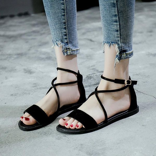 solid cover heel rome gladiator women sandals cross-tied shoes buckle strap casual fashion flat, Black
solid cover heel rome gladiator women sandals cross-tied shoes buckle strap casual fashion flat, Black