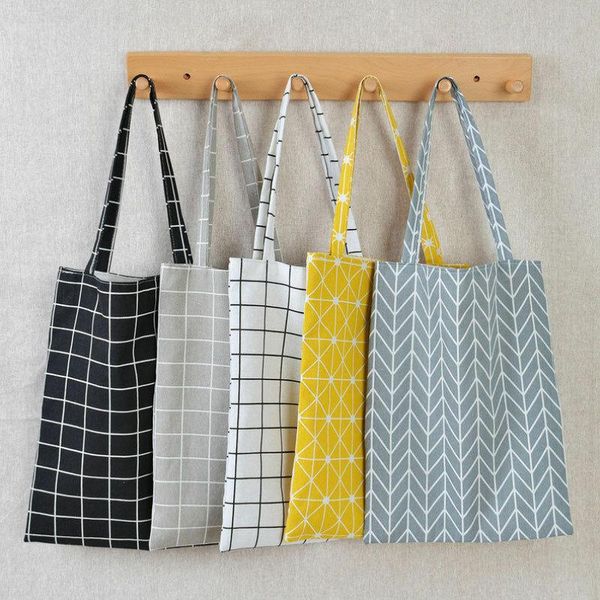 storage bags 5 colors women casual plaid linen cotton canvas shopping shoulder eco-friendly folding reusable portable grocery tote
storage bags 5 colors women casual plaid linen cotton canvas shopping shoulder eco-friendly folding reusable portable grocery tote