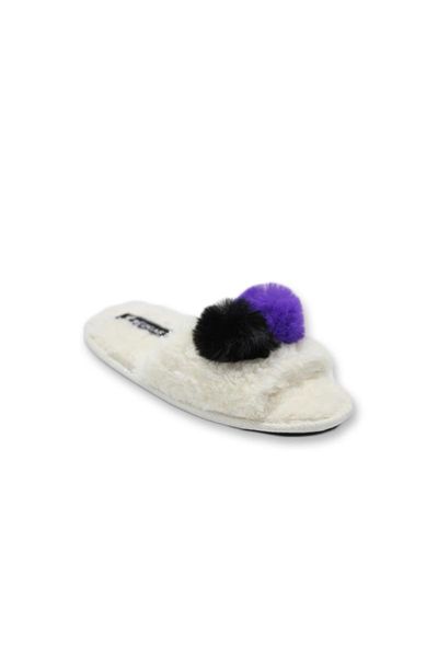 slippers pompom home slipper, Black