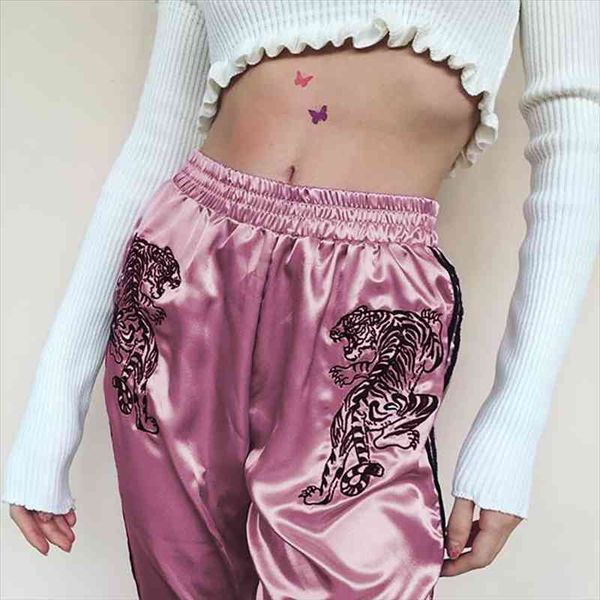 Satin Elastic Pants Women Sweatpant Brand Embroidery Tiger Casual Striped Pencil Pants Streewear Trousers Jogger Pantalon Femme, Black;white
Satin Elastic Pants Women Sweatpant Brand Embroidery Tiger Casual Striped Pencil Pants Streewear Trousers Jogger Pantalon Femme, Black;white