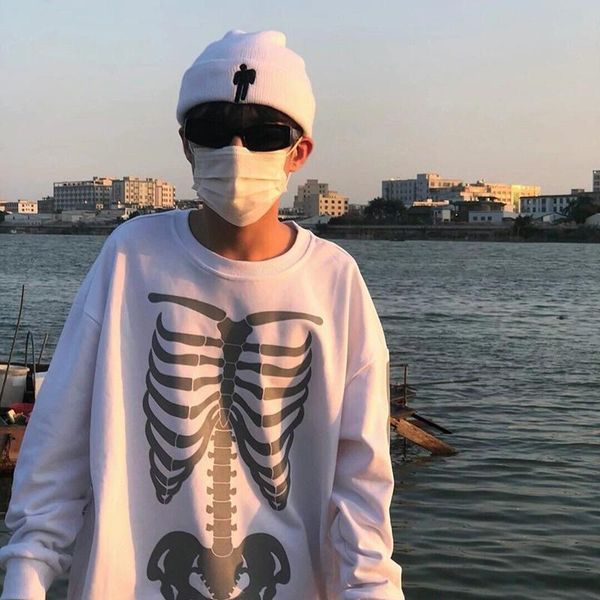 women's hoodies & sweatshirts skeleton bone print sweatshirt hip hop pullover korean women streetwear harajuku white casual loose punk, Black
women's hoodies & sweatshirts skeleton bone print sweatshirt hip hop pullover korean women streetwear harajuku white casual loose punk, Black