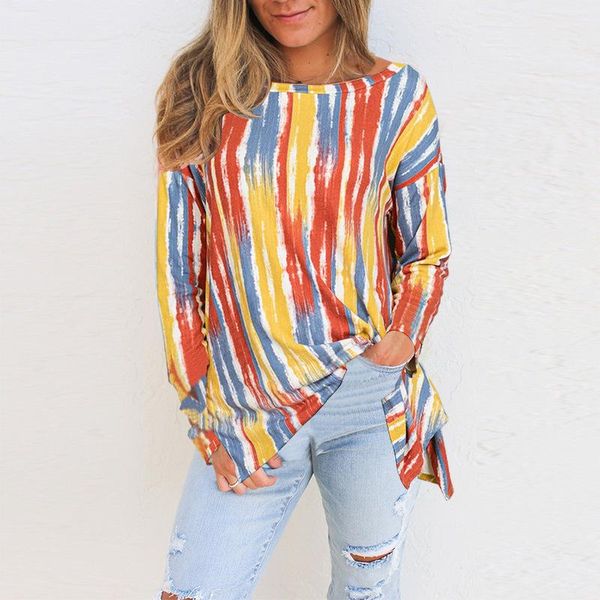 women multi-color prints t-shirt comfortable breathable long sleeve lady causal 2021 fashion streetwear women's, White
women multi-color prints t-shirt comfortable breathable long sleeve lady causal 2021 fashion streetwear women's, White