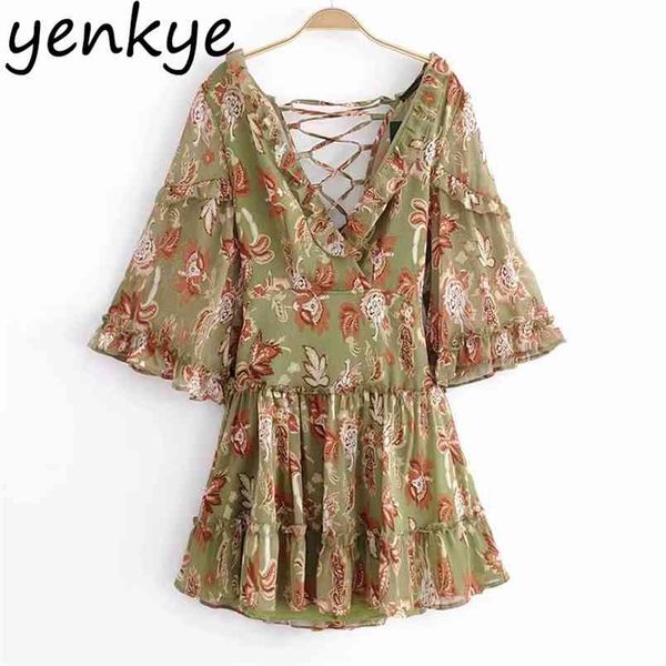 backless bandage dress women vintage floral print lady v neck flare sleeve a-line summer holiday beach vestido 210514, Black;gray
backless bandage dress women vintage floral print lady v neck flare sleeve a-line summer holiday beach vestido 210514, Black;gray