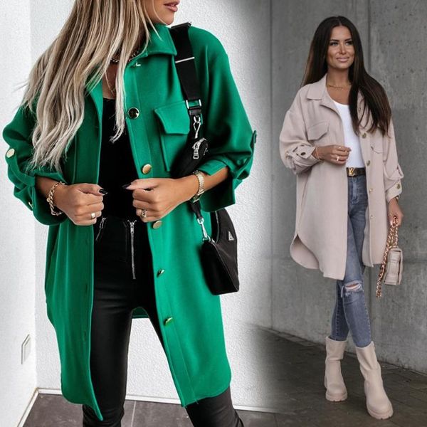 women's wool & blends fashion button long sleeve autumn women jacket outwear elegant buttons overcoat office lady winter coats, Black
women's wool & blends fashion button long sleeve autumn women jacket outwear elegant buttons overcoat office lady winter coats, Black