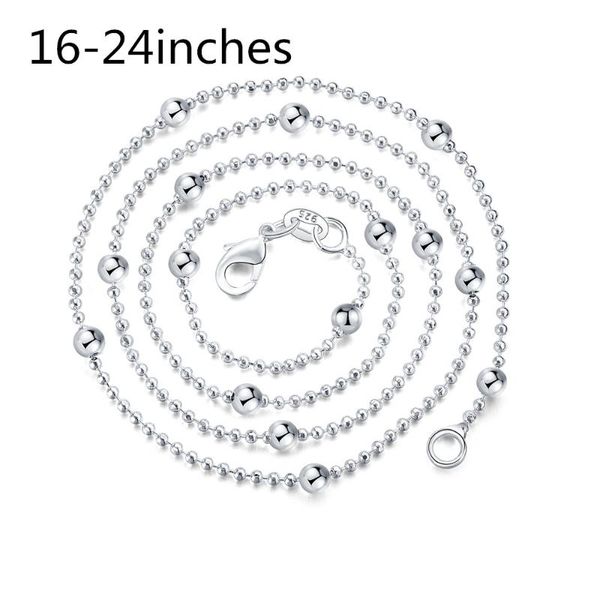 chains 925 sterling silver 16/18/20/22/24 inch smooth round beads necklace for women fashion wedding party charm jewelry
chains 925 sterling silver 16/18/20/22/24 inch smooth round beads necklace for women fashion wedding party charm jewelry