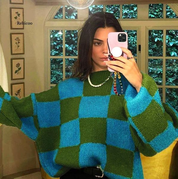 women's sweaters oversized women o-neck sweater knitted winter casual plaid pullover lantern sleeve woman jumper pull femme, White;black
women's sweaters oversized women o-neck sweater knitted winter casual plaid pullover lantern sleeve woman jumper pull femme, White;black