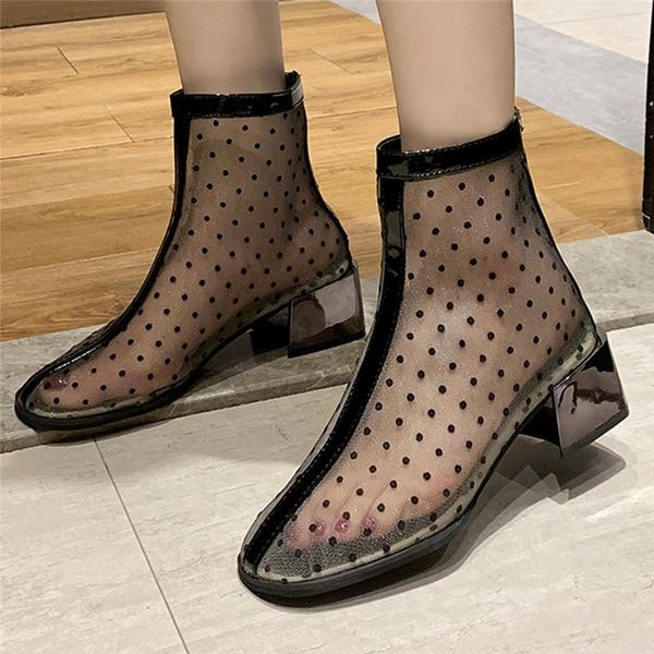 boots shoes woman black hollow round toe mesh back zip autumn leisure med heels leather square heel women #4
boots shoes woman black hollow round toe mesh back zip autumn leisure med heels leather square heel women #4