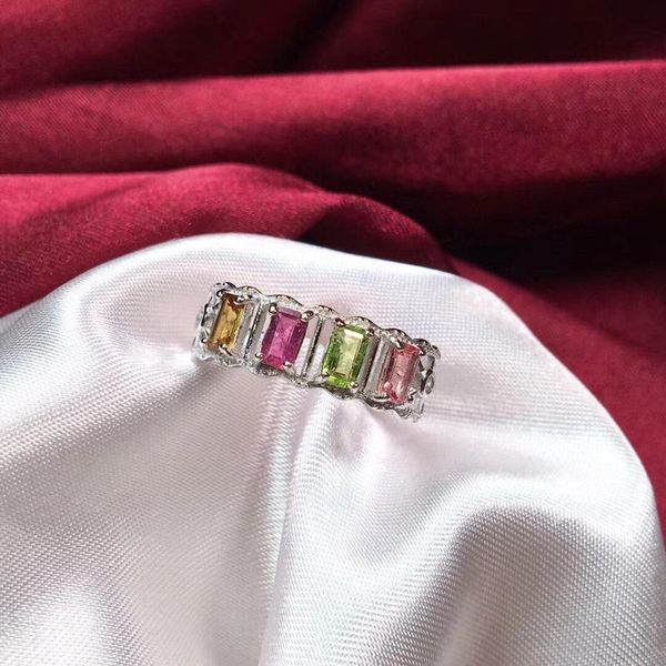 cluster rings 925 sterling silver natural tourmaline square row ring, colored gemstone adjustable women's fine jewelry gift, Golden;silver
cluster rings 925 sterling silver natural tourmaline square row ring, colored gemstone adjustable women's fine jewelry gift, Golden;silver