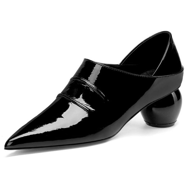 brand design female shoes cow leather strange style heels pointed toe office ladies slip-on skidproof dress, Black
brand design female shoes cow leather strange style heels pointed toe office ladies slip-on skidproof dress, Black