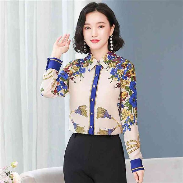 women's spring autumn shirt korean retro printing lapel casual blouse slim and thin long sleeve female ll777 210506, White
women's spring autumn shirt korean retro printing lapel casual blouse slim and thin long sleeve female ll777 210506, White