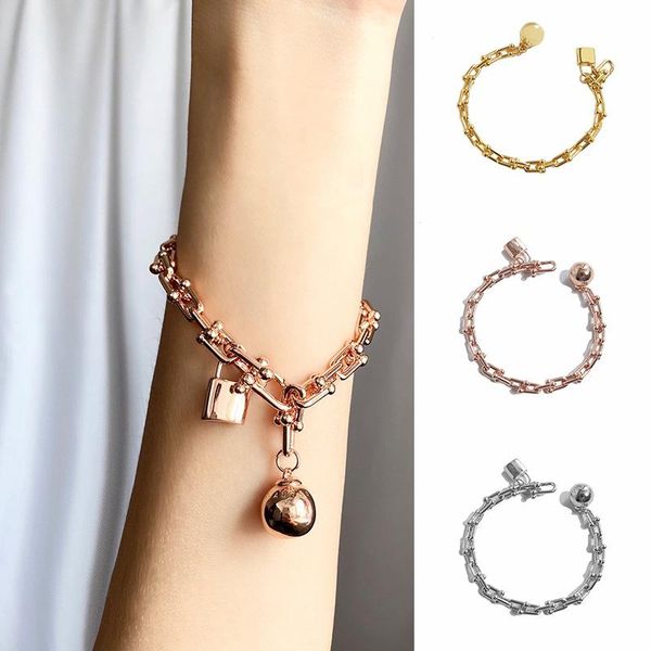 link, chain copper plated single circle bracelet personalized hanging ball lock bangle charming jewellery gift for women and girls lxh, Black
link, chain copper plated single circle bracelet personalized hanging ball lock bangle charming jewellery gift for women and girls lxh, Black