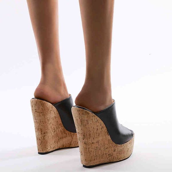sandals simple slope heel splicing super high heels women's slippers plus35-42 peep toes black wood grain shoes pu ifef
sandals simple slope heel splicing super high heels women's slippers plus35-42 peep toes black wood grain shoes pu ifef