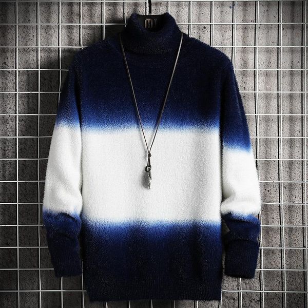 men's sweaters high neck sweater autumn and winter thickened korean handsome coat, White;black
men's sweaters high neck sweater autumn and winter thickened korean handsome coat, White;black