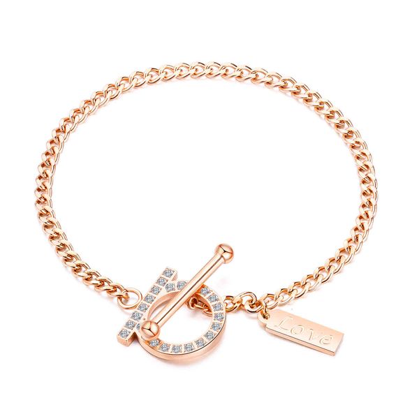 korean versatile titanium steel plated rose gold lady's bracelet light luxury ot button inlaid zircon accessories, Golden;silver
korean versatile titanium steel plated rose gold lady's bracelet light luxury ot button inlaid zircon accessories, Golden;silver