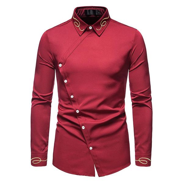 red embroidery western cowboy shirt men hipster oblique button mens long sleeve cotton shirts streetwear casual chemise men's, White;black
red embroidery western cowboy shirt men hipster oblique button mens long sleeve cotton shirts streetwear casual chemise men's, White;black