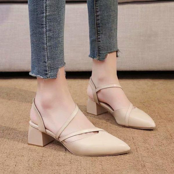 women low heel slippers spring ladies leather shoes casual woman fashion pointed toe sandals dress, Black
women low heel slippers spring ladies leather shoes casual woman fashion pointed toe sandals dress, Black