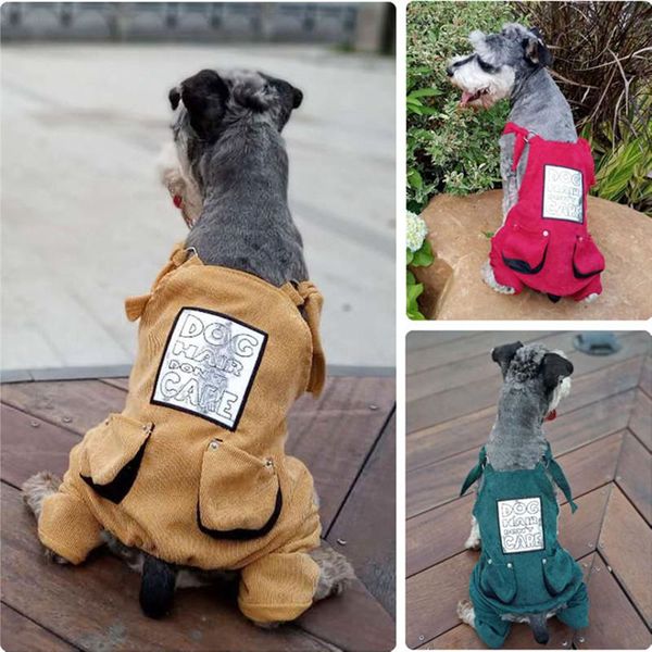 autumn winter corduroy cat dog jumpsuit fashion letter pocket clothes small puppy coat legs for apparel
autumn winter corduroy cat dog jumpsuit fashion letter pocket clothes small puppy coat legs for apparel