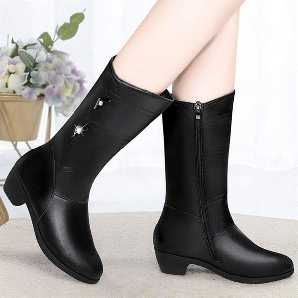 boots middle tube leather riding women 2021 winter all-match non-slip warm womens fashion casual snow platform, Black
boots middle tube leather riding women 2021 winter all-match non-slip warm womens fashion casual snow platform, Black