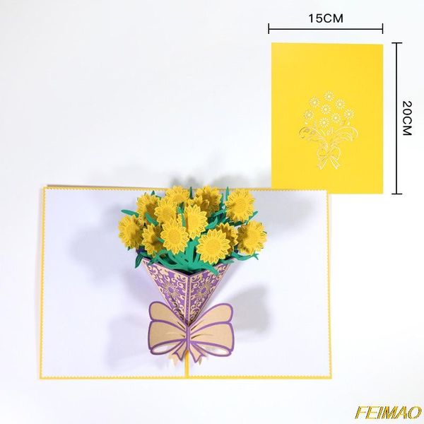 exquisite bouquet 3d greeting card mother's day blessing gift thanksgiving cards