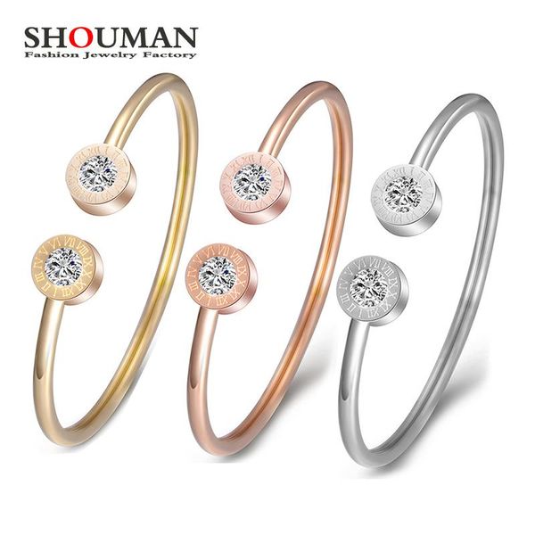 link, chain shouman open stainless steel bracelet bangles rose gold color cuff bracelets for women jewelry gift girls, Black
link, chain shouman open stainless steel bracelet bangles rose gold color cuff bracelets for women jewelry gift girls, Black
