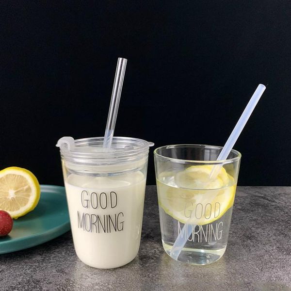 mugs 400ml modern fashion glass straw mug breakfast milk cup thick heat-resistant with lid juice cold drink cups
mugs 400ml modern fashion glass straw mug breakfast milk cup thick heat-resistant with lid juice cold drink cups