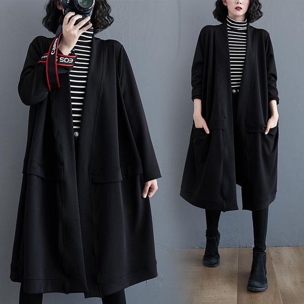 plus size outerwear & coats 2021 spring and autumn windbreaker women's temperament casual korean style mid-length loose fashion jacket, Black
plus size outerwear & coats 2021 spring and autumn windbreaker women's temperament casual korean style mid-length loose fashion jacket, Black