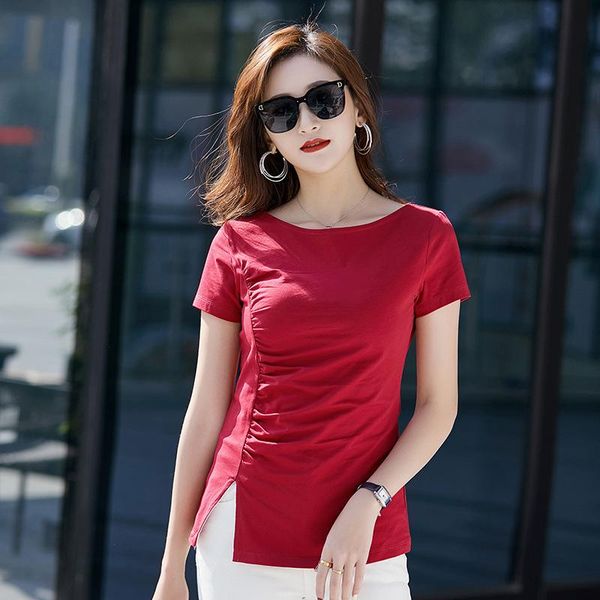 women's t-shirt 2021 t shirt women short sleeve summer tees plus size shirts for pleated cotton female camisetas mujer, White
women's t-shirt 2021 t shirt women short sleeve summer tees plus size shirts for pleated cotton female camisetas mujer, White