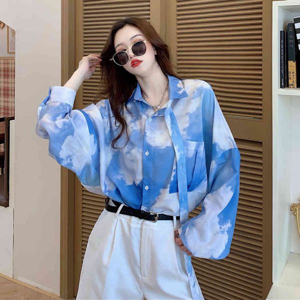 bf rendering blouse women korean harajuku loose blue sky white clouds tie-dye gradient blouse oversize shirt long sleeve shirt 210416
bf rendering blouse women korean harajuku loose blue sky white clouds tie-dye gradient blouse oversize shirt long sleeve shirt 210416