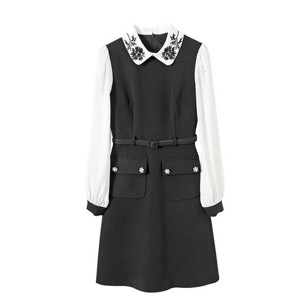 casual dresses fall autumn long sleeve peter pan neck black contrast color embroidery panelled knee-length dress elegant nsp08208015 xbvt, Black;gray
casual dresses fall autumn long sleeve peter pan neck black contrast color embroidery panelled knee-length dress elegant nsp08208015 xbvt, Black;gray