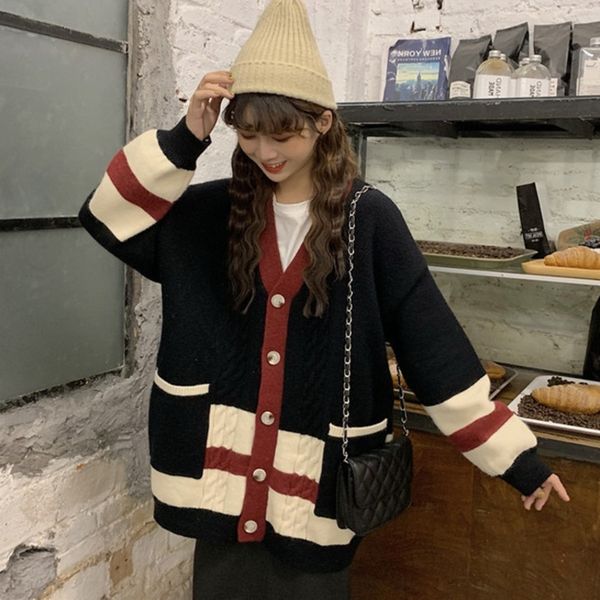 women's sweaters twisted flower stitching long-sleeved sweater coat spring and autumn new student korean loose cardigan qm* otmq, White;black
women's sweaters twisted flower stitching long-sleeved sweater coat spring and autumn new student korean loose cardigan qm* otmq, White;black