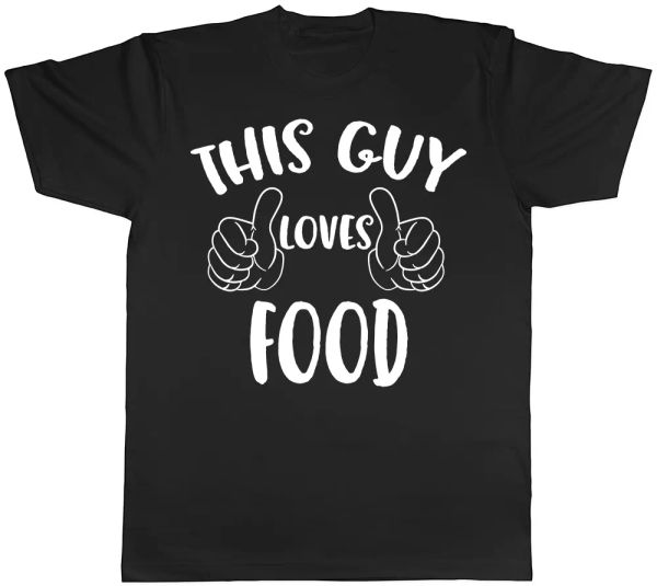 this guys loves food mens short sleeve t-shirt, White;black 
this guys loves food mens short sleeve t-shirt, White;black