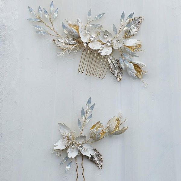 hair clips & barrettes hand painted white floral bridal comb pin opal crystal wedding hairpiece leaf women accessories, Golden;silver
hair clips & barrettes hand painted white floral bridal comb pin opal crystal wedding hairpiece leaf women accessories, Golden;silver