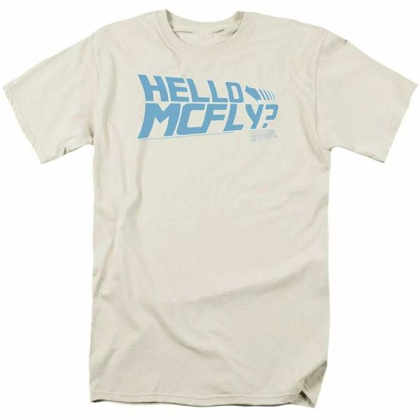 back to the future hello mcfly t shirt mens licensed retro movie tee cream, White;black
back to the future hello mcfly t shirt mens licensed retro movie tee cream, White;black