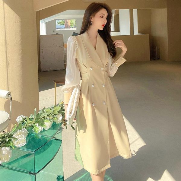 women's trench coats fall 2021 splicing light khaki dress suit dresses french brim waist coat, Tan;black
women's trench coats fall 2021 splicing light khaki dress suit dresses french brim waist coat, Tan;black