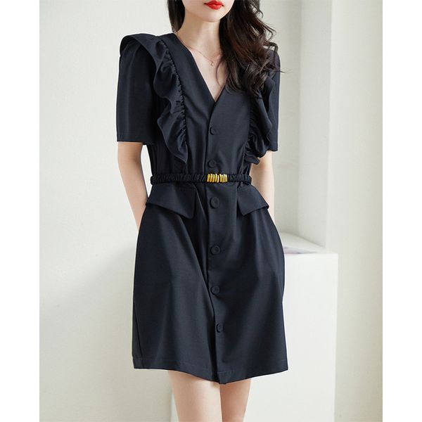 summer 2021 temperament aging fairy skirt waist closing profsional suit ruffle drs, White;black
summer 2021 temperament aging fairy skirt waist closing profsional suit ruffle drs, White;black