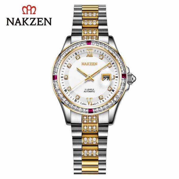 wristwatches nakzen luxury watch for women automatic mechanical watches stainless steel wristwatch life waterproof clock relojes de muje, Slivery;brown
wristwatches nakzen luxury watch for women automatic mechanical watches stainless steel wristwatch life waterproof clock relojes de muje, Slivery;brown