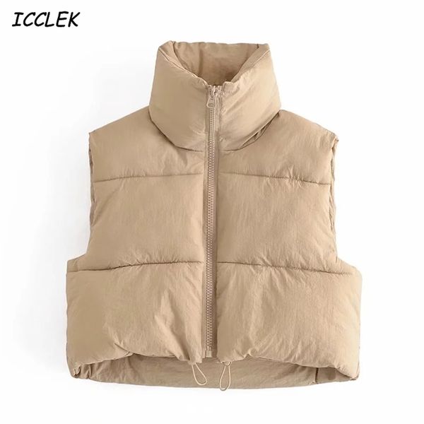 za women's vest jackets chaleco mujer parkas coats streetwear zipper cropped warm sleeveless fashion outwear vintage femme 211105, Black;white
za women's vest jackets chaleco mujer parkas coats streetwear zipper cropped warm sleeveless fashion outwear vintage femme 211105, Black;white