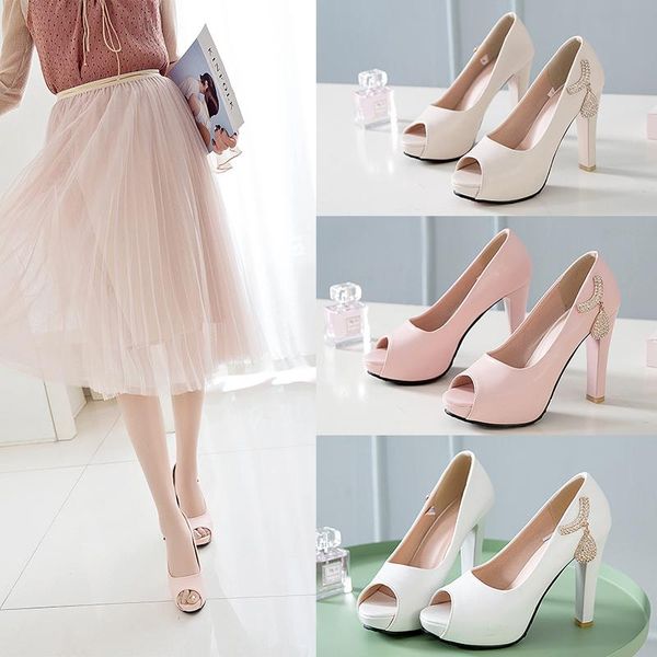 dress shoes fashion slip on women pumps platform high heels lady peep toe square heel wedding bridal, Black
dress shoes fashion slip on women pumps platform high heels lady peep toe square heel wedding bridal, Black