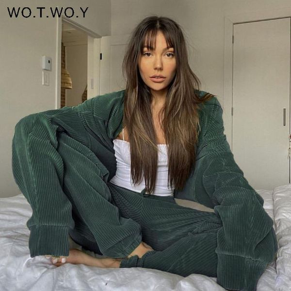 women's two piece pants wotwoy autumn winter corduroy tracksuits 2 sets women velvet oversized pullover and sweatpants female casual ou, White
women's two piece pants wotwoy autumn winter corduroy tracksuits 2 sets women velvet oversized pullover and sweatpants female casual ou, White