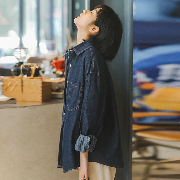 women's blouses & shirts women denim single-breasted 2021 spring summer ladies casual womens long sleeve female y454, White
women's blouses & shirts women denim single-breasted 2021 spring summer ladies casual womens long sleeve female y454, White